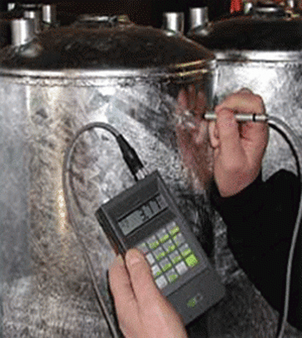 Coating thickness testing with an electronic guage