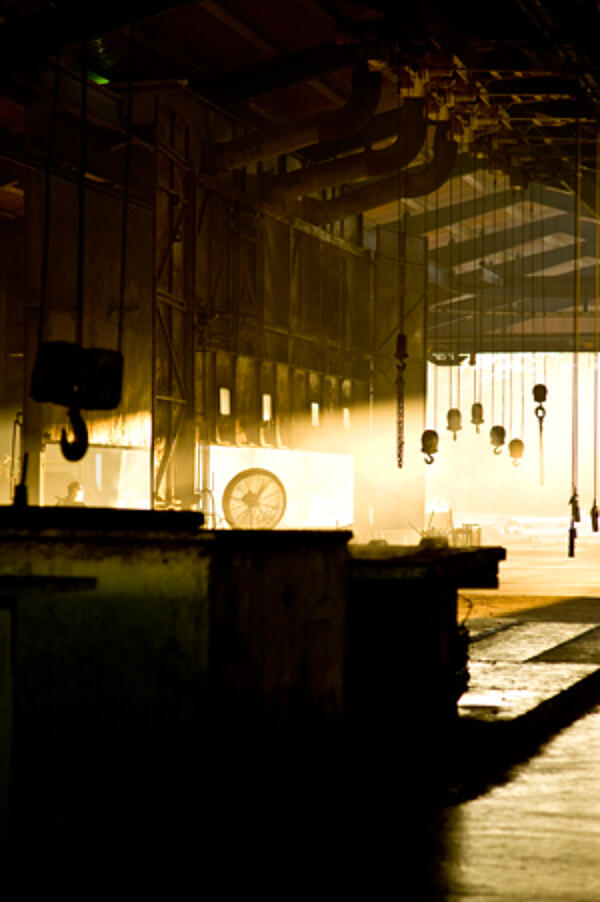 Inside of a hot-dip galvanizing plant