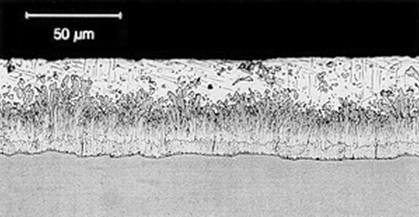 Micrograph of Typical zinc-iron Allow Layer
